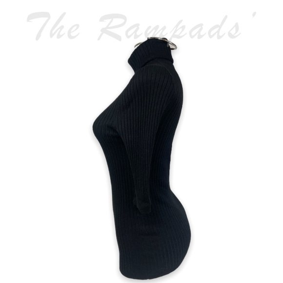 Ann Taylor Black Ribbed Turtleneck Short-sleeve Top Size Small - Picture 4 of 6